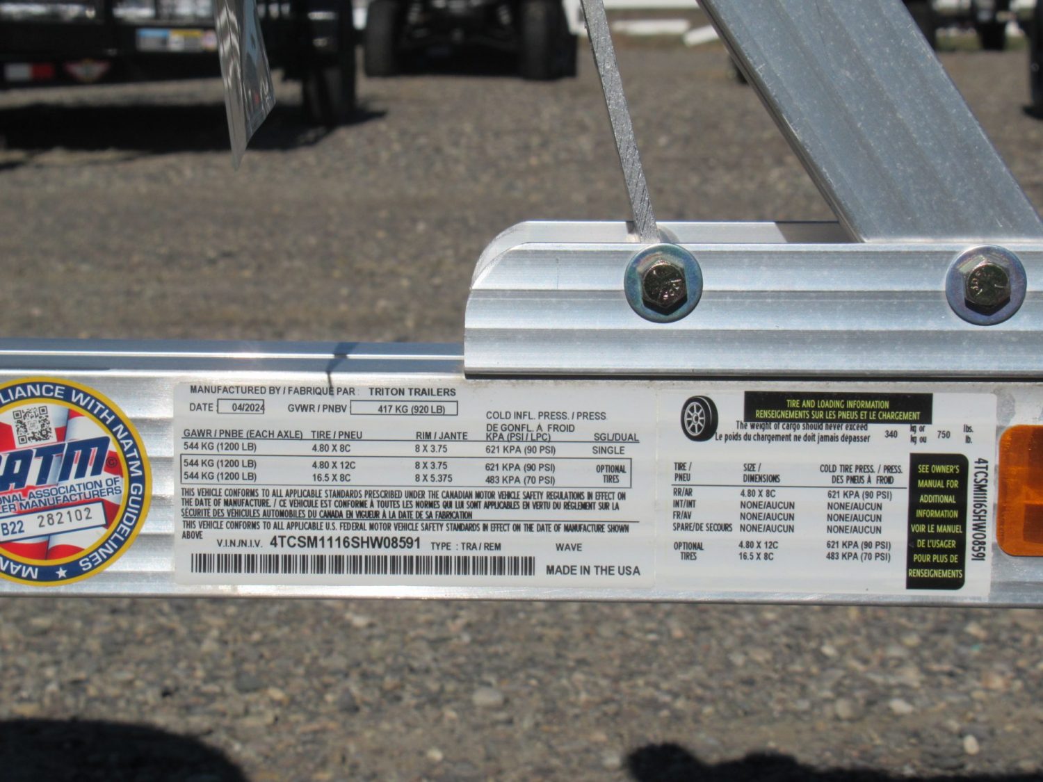 2025 Triton Wave Single Place Watercraft Trailer *NEW* *$45/Month OAC $0 Down*